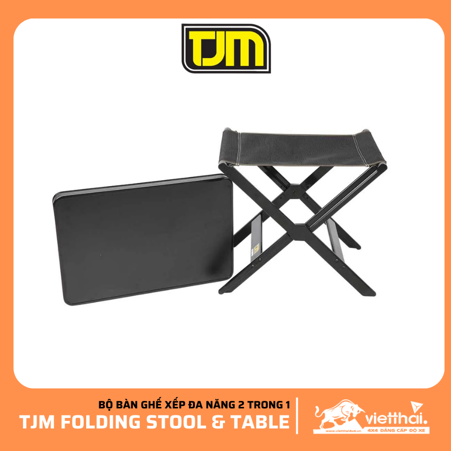 Bộ Bàn ghế xếp đa năng 2 trong 1 TJM Folding Stool & Table